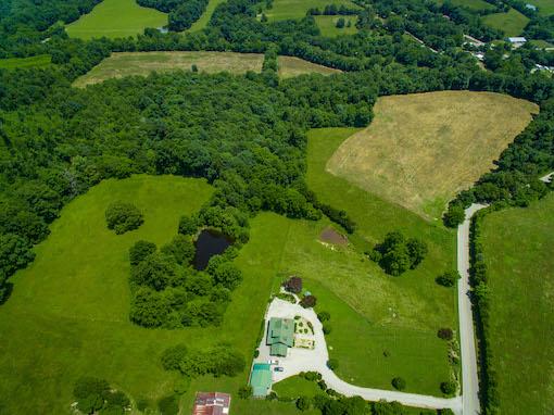 aerial view of a farm